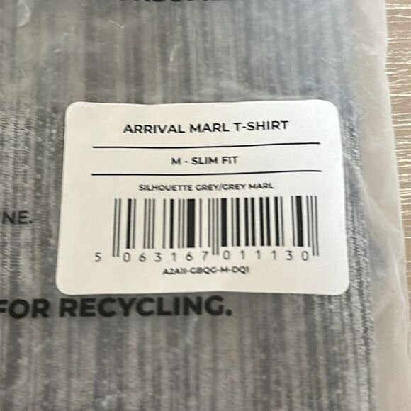 Gymshark ARRIVAL MARL T-SHIRT Size M Silhouette Grey/Light Grey Marl in Package - Picture 8 of 8